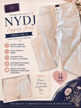 NYDJ  light tan Legging Jeans - Size 14